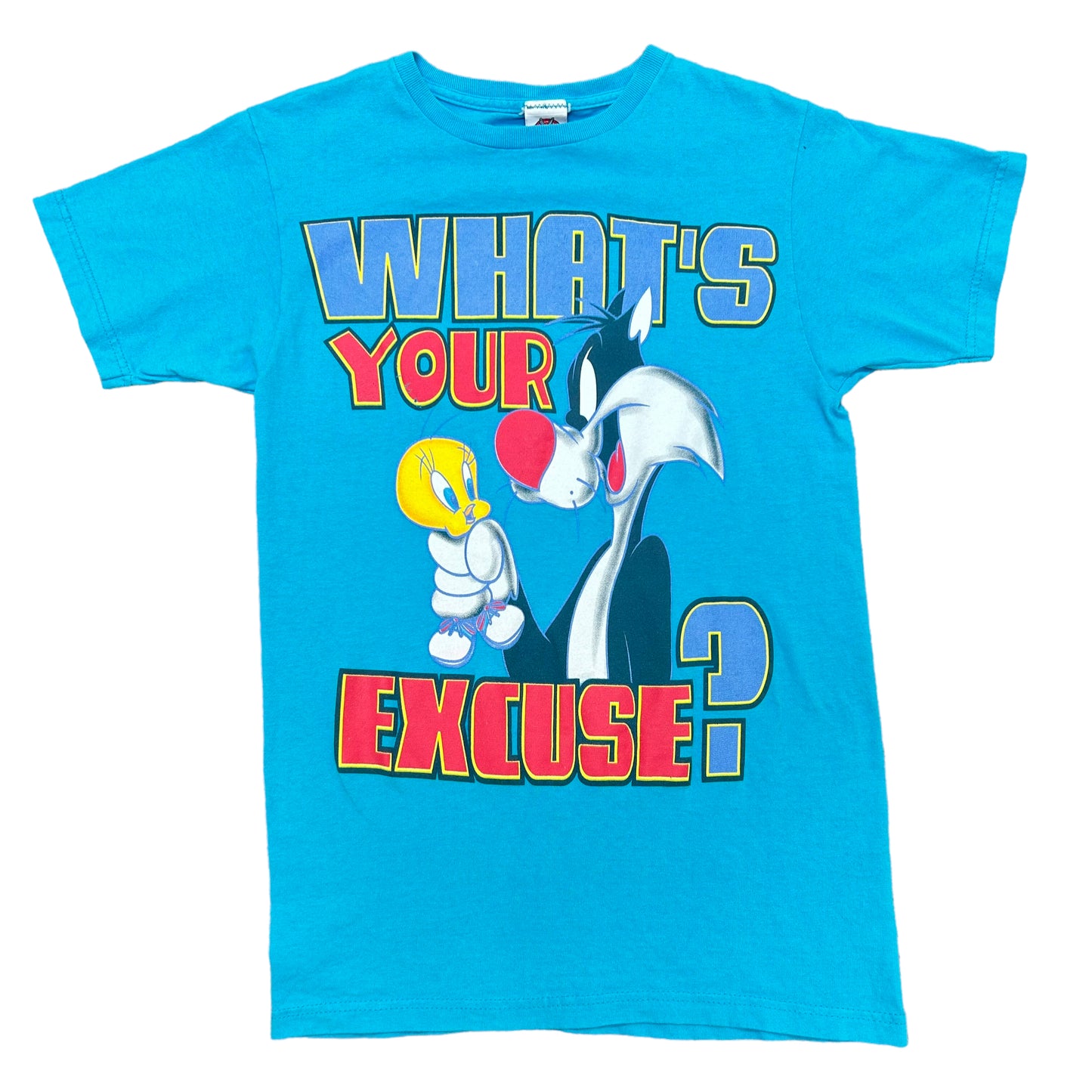 Vintage 1990s Sylvester “What’s Your Excuse?” Blue Looney Tunes Graphic T-Shirt - Size Small