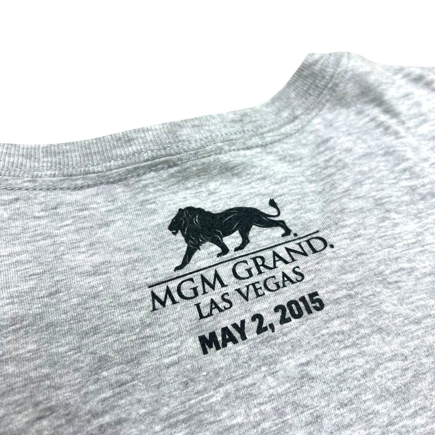 Mid-2010s Mayweather Pacquaio Grey Boxing Graphic T-Shirt - Size Medium