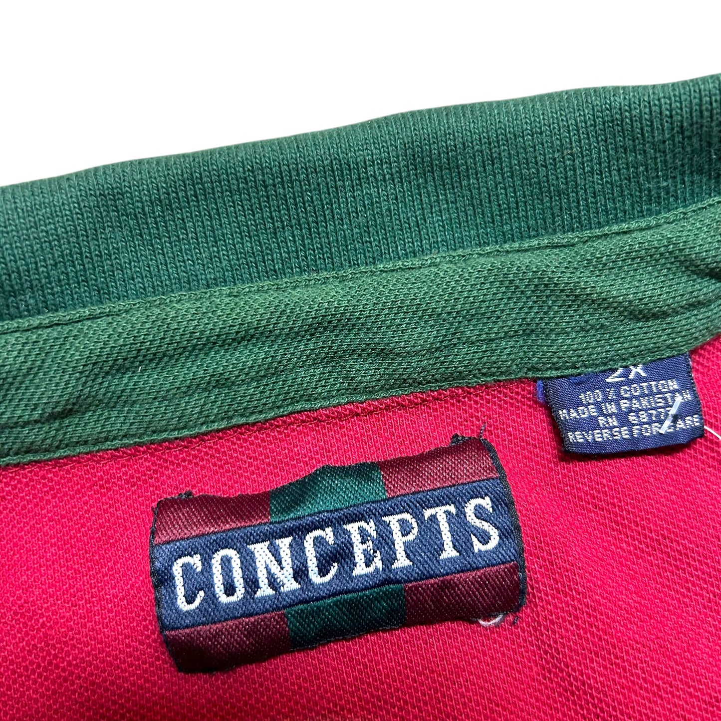 Vintage 1990s “Concepts” Blue/Green/Yellow Long Sleeve Collared Shirt - Size XXL