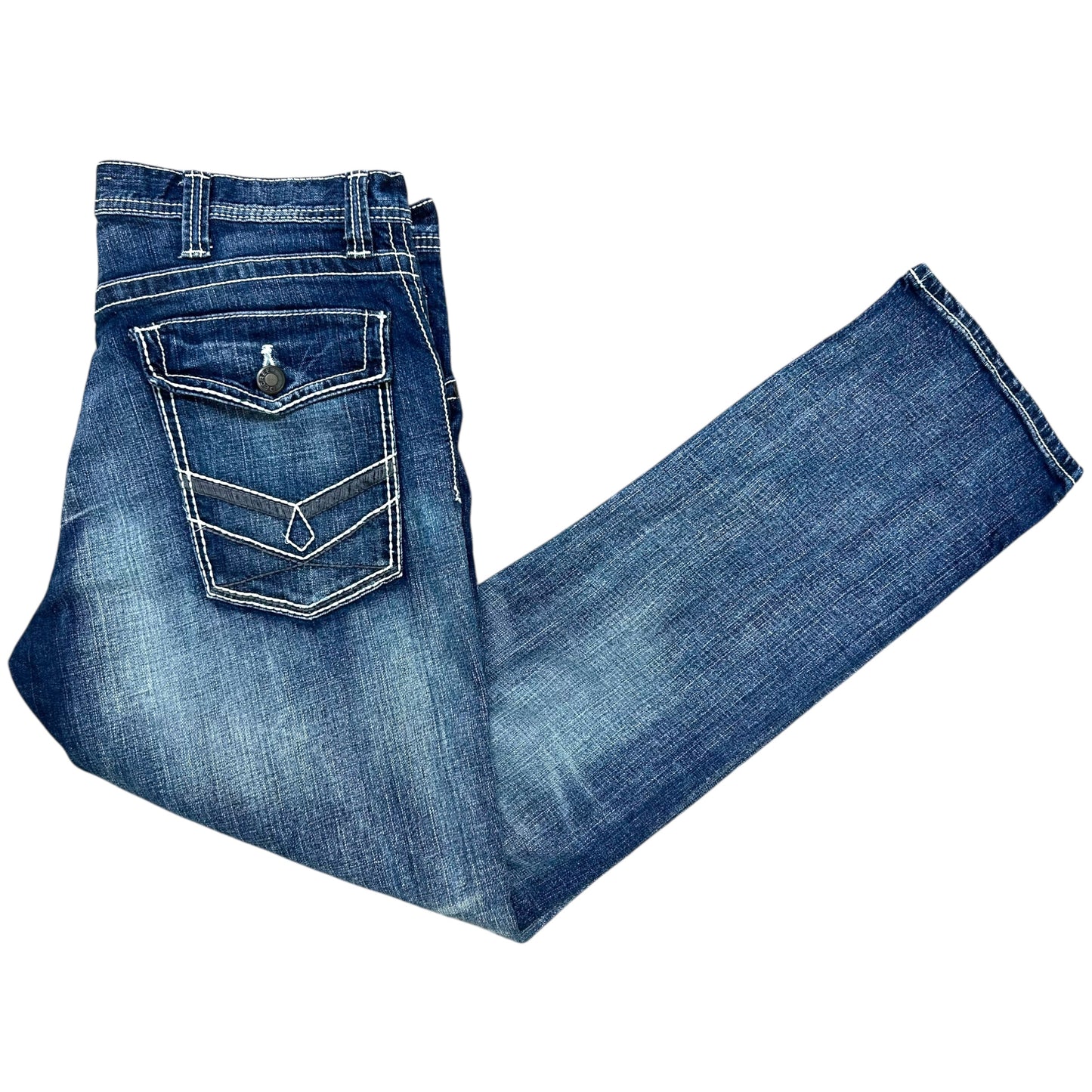 Late 2000s “Decree” Y2K Style Contrast-Stitch Jeans - Size 38” x 32”