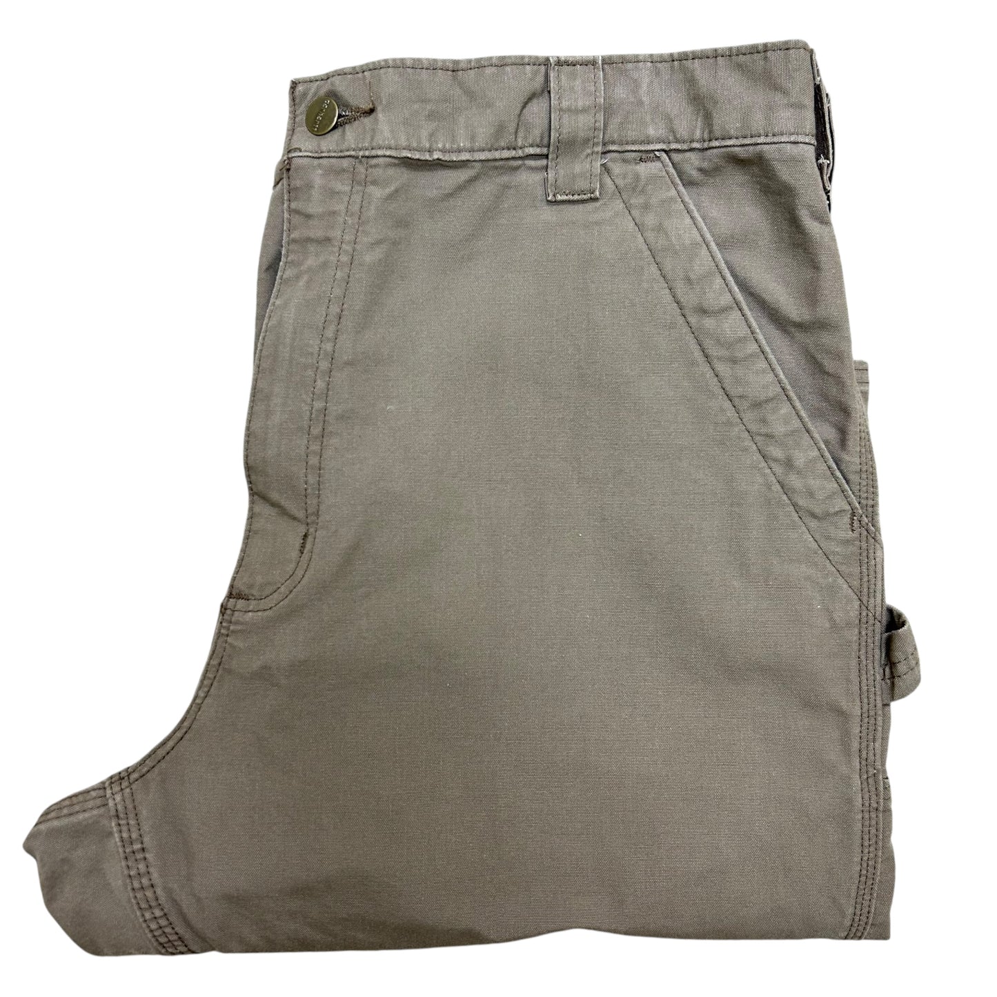 Modern Carhartt Brown Regular Fit Canvas Work Pants - Size 36” x 30”