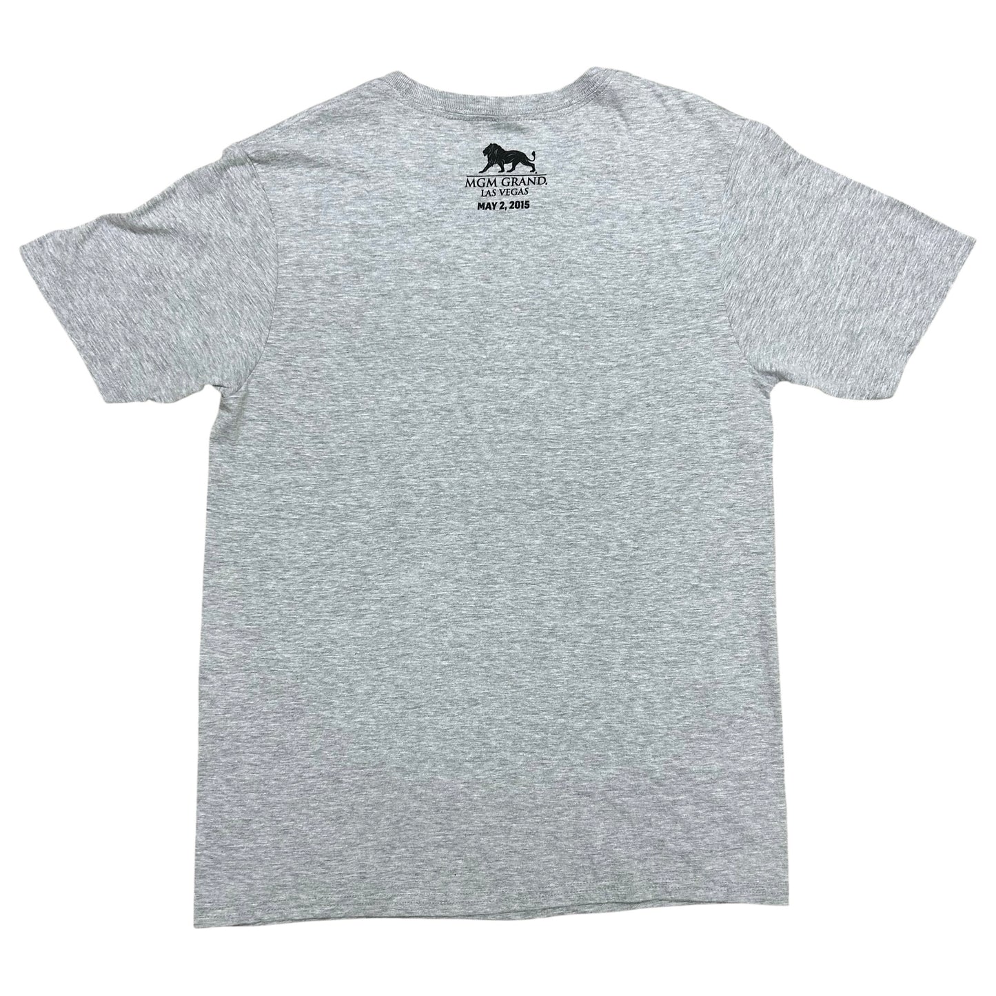 Mid-2010s Mayweather Pacquaio Grey Boxing Graphic T-Shirt - Size Medium