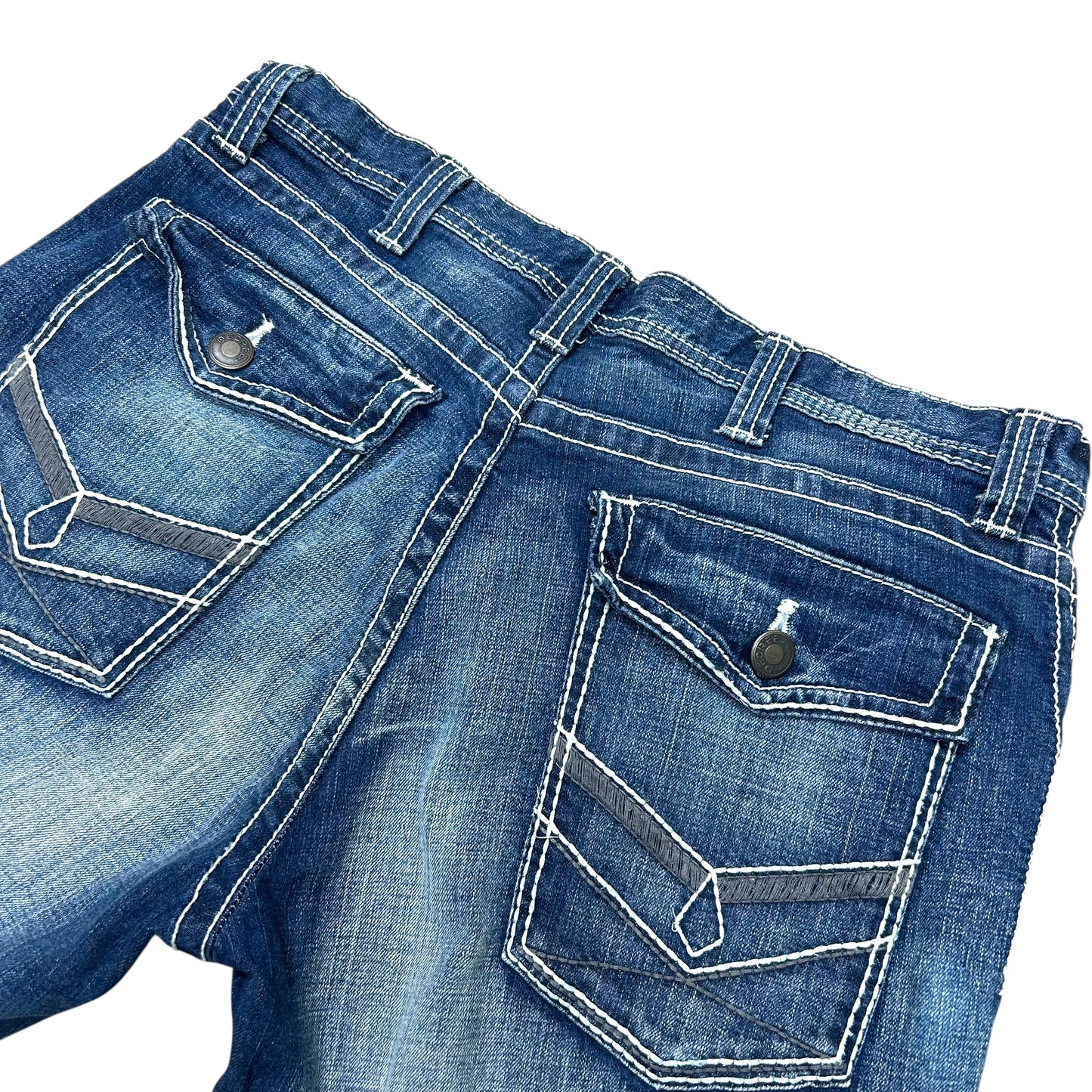 Late 2000s “Decree” Y2K Style Contrast-Stitch Jeans - Size 38” x 32”