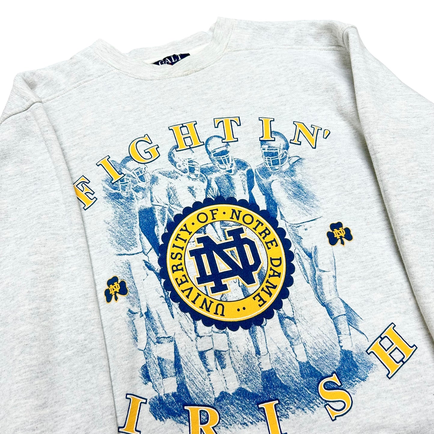 Vintage 1990s Notre Dame Fightin’ Irish Grey Crewneck Sweatshirt - Size Medium