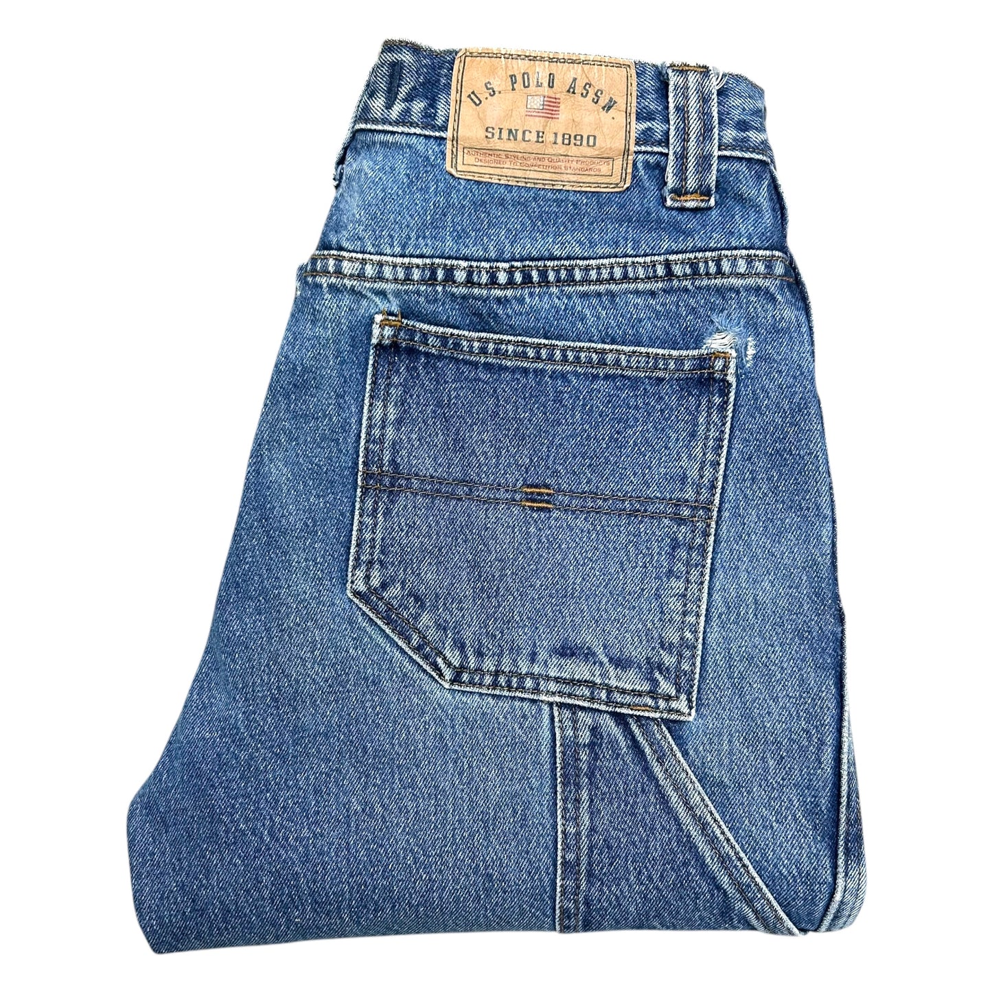 Early 2000s U.S.P.A Medium-Wash Loose Fit Carpenter Jeans - Size 31” x 28”