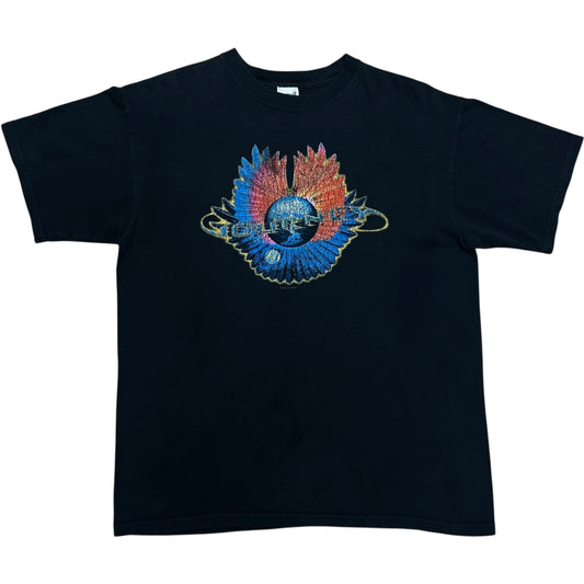 Mid-2000s Journey Band Black Graphic T-Shirt - Size Large (Boxy Fit)
