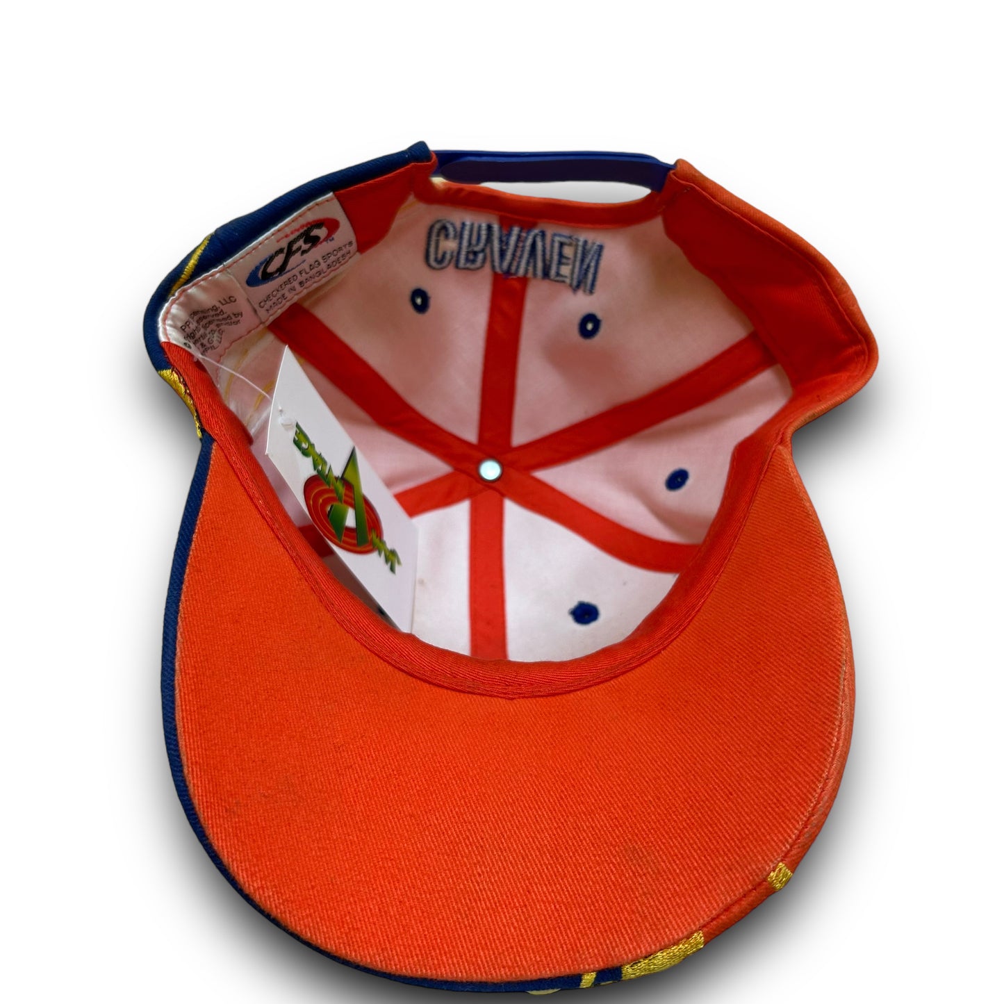 Vintage Y2K Ricky Craven Tide Racing Orange Velcro Strapback Hat