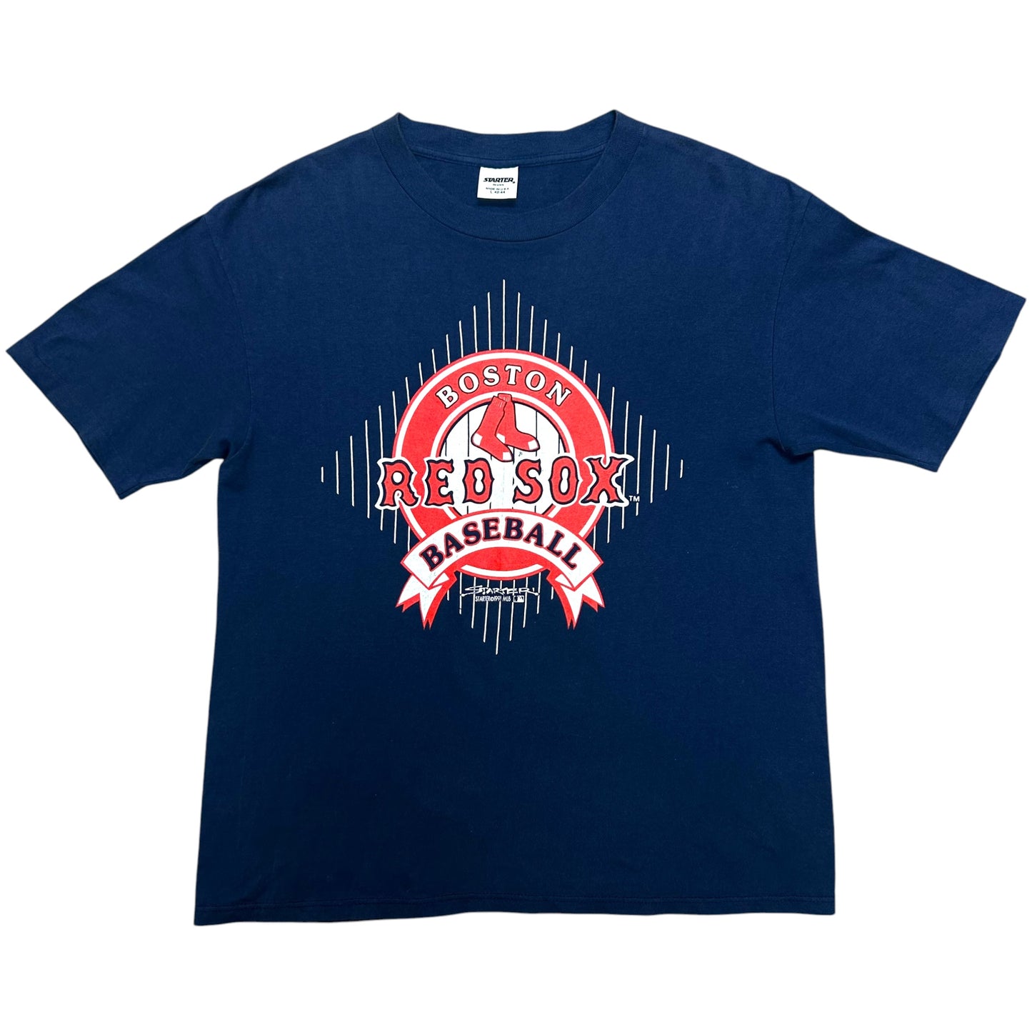 Vintage 1990s Starter Boston Red Sox Baseball Navy Blue Graphic T-Shirt - Size Large