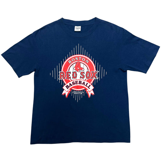 Vintage 1990s Starter Boston Red Sox Baseball Navy Blue Graphic T-Shirt - Size Large
