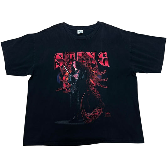 Vintage 1990s WCW Sting Black/Red Graphic T-Shirt (Boxy Fit)