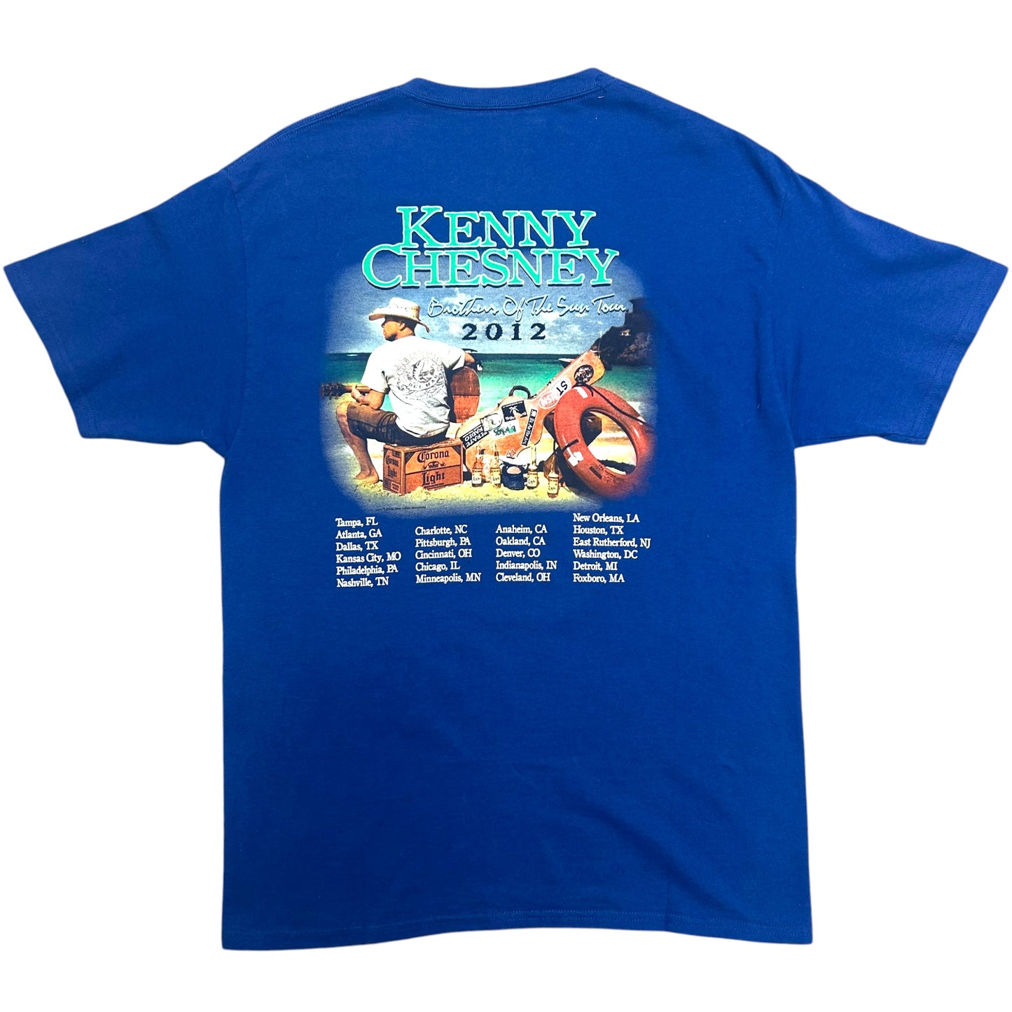 Early 2010s Kenny Chesney “Brothers of The Sun Tour” Blue Graphic T-Shirt - Size Large