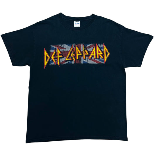 Early 2010s Def Leppard Black Band Graphic T-Shirt - Size Large