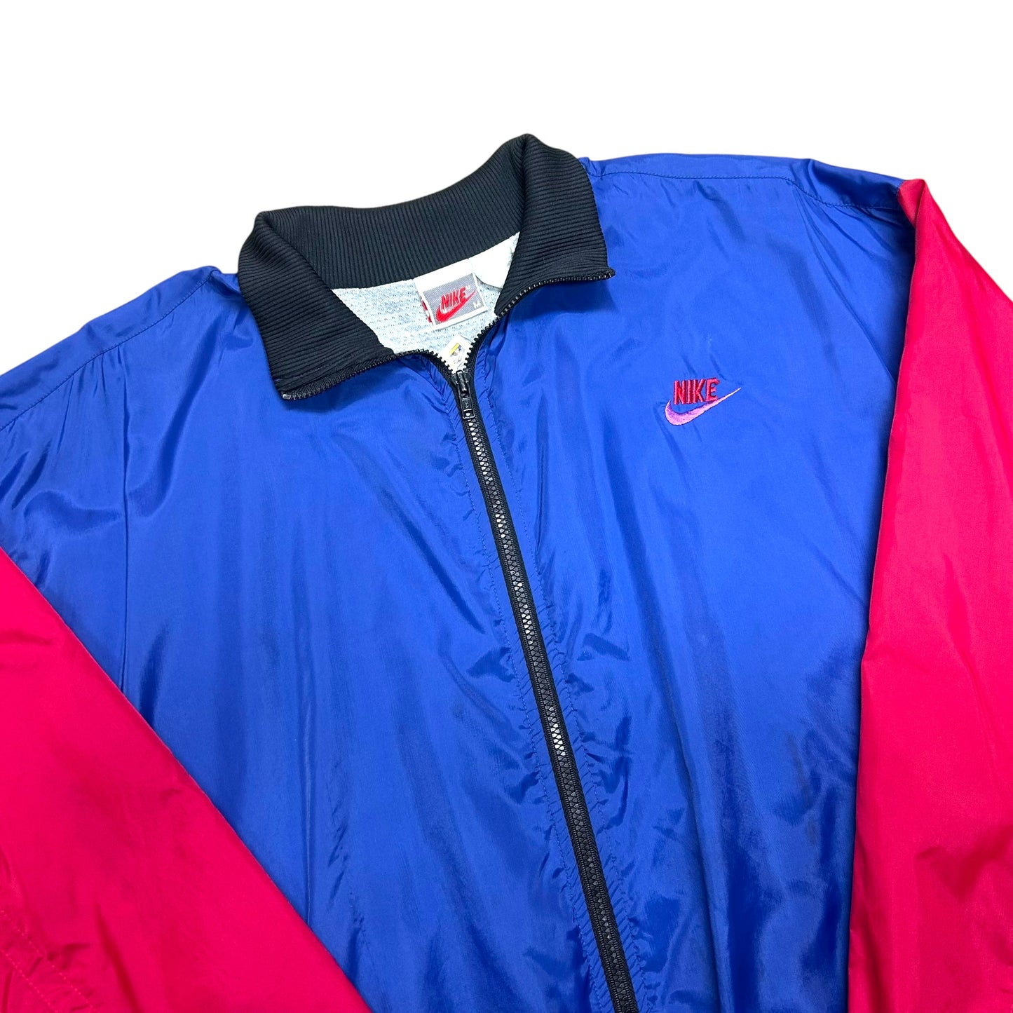 Vintage 1990s Nike Black/Red/Blue Full-Zip Windbreaker Jacket- Size Medium