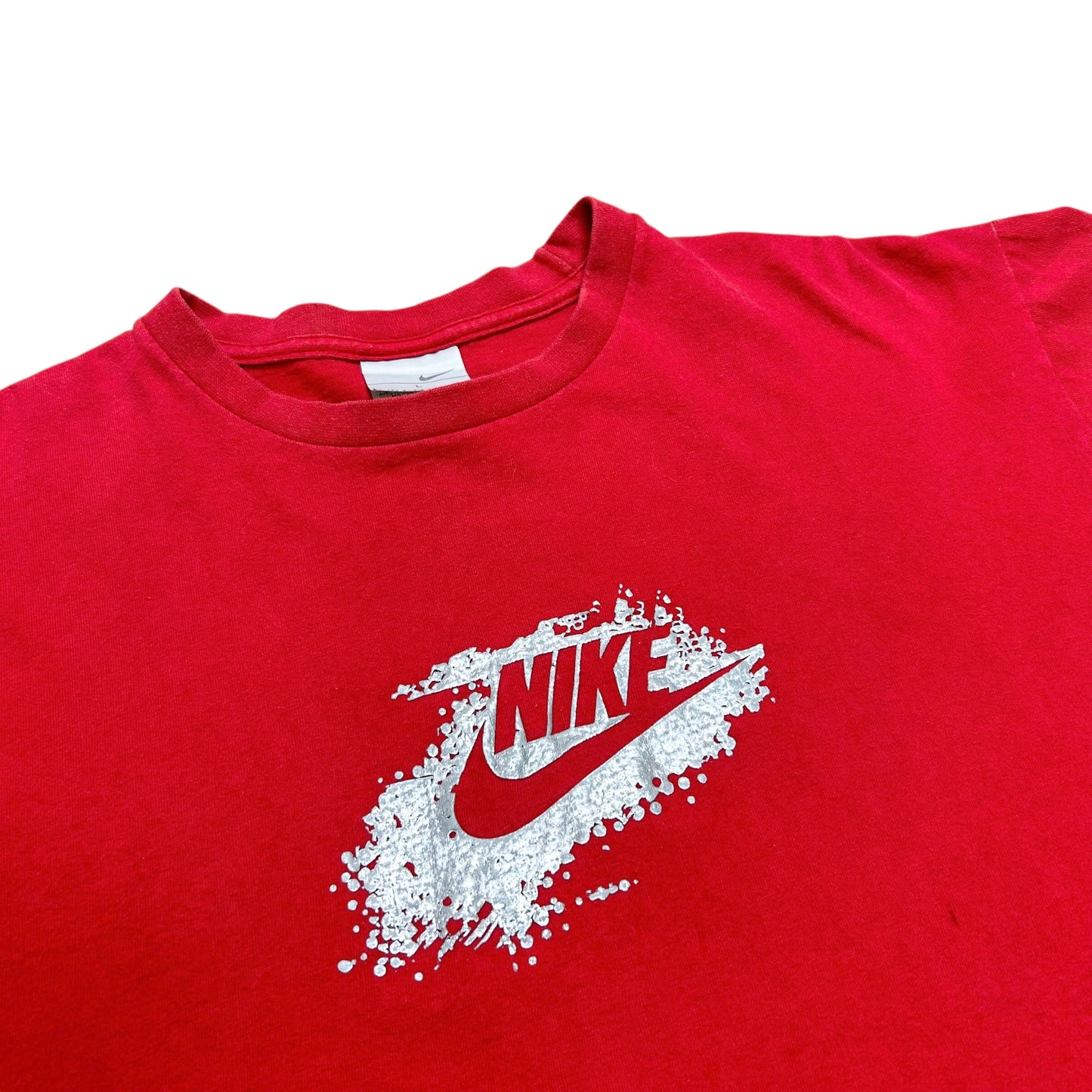 Early 2000s Nike Center Swoosh Red Graphic T-Shirt - Size Large (Fits M/L)