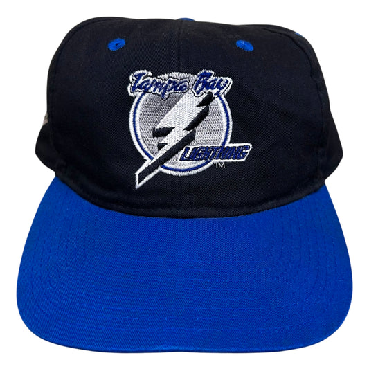 Vintage 1990s Tampa Bay Lightning Black/Blue Snapback - One Size