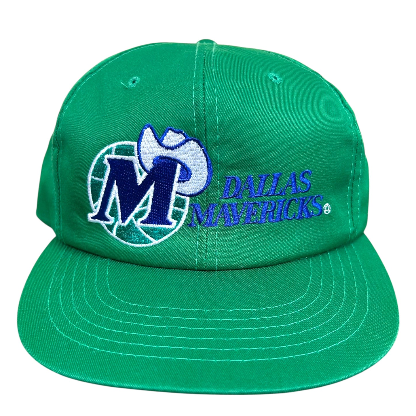 Vintage 1990s Dallas Mavericks Green Embroidered Snapback Hat - One Size