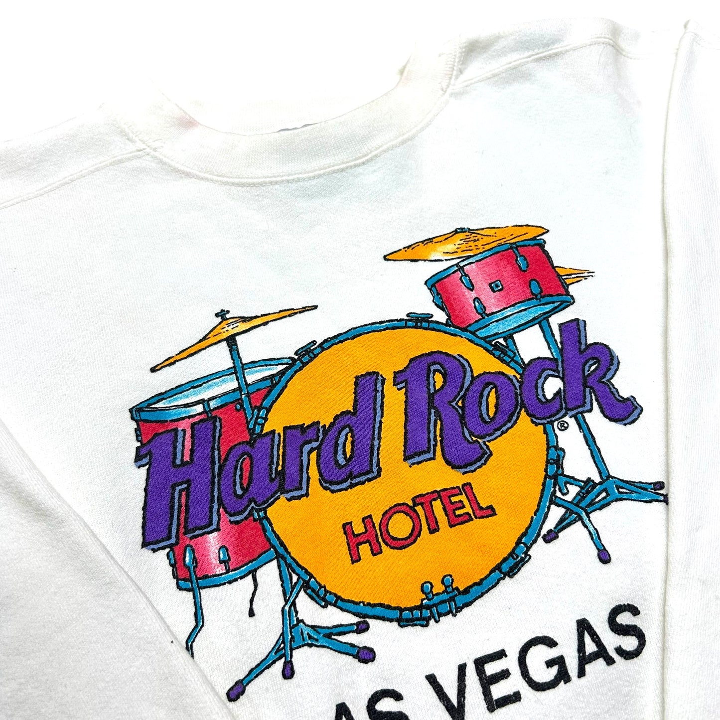 Vintage 1990s Hard Rock Hotel Las Vegas White Crewneck Sweatshirt - Size Medium