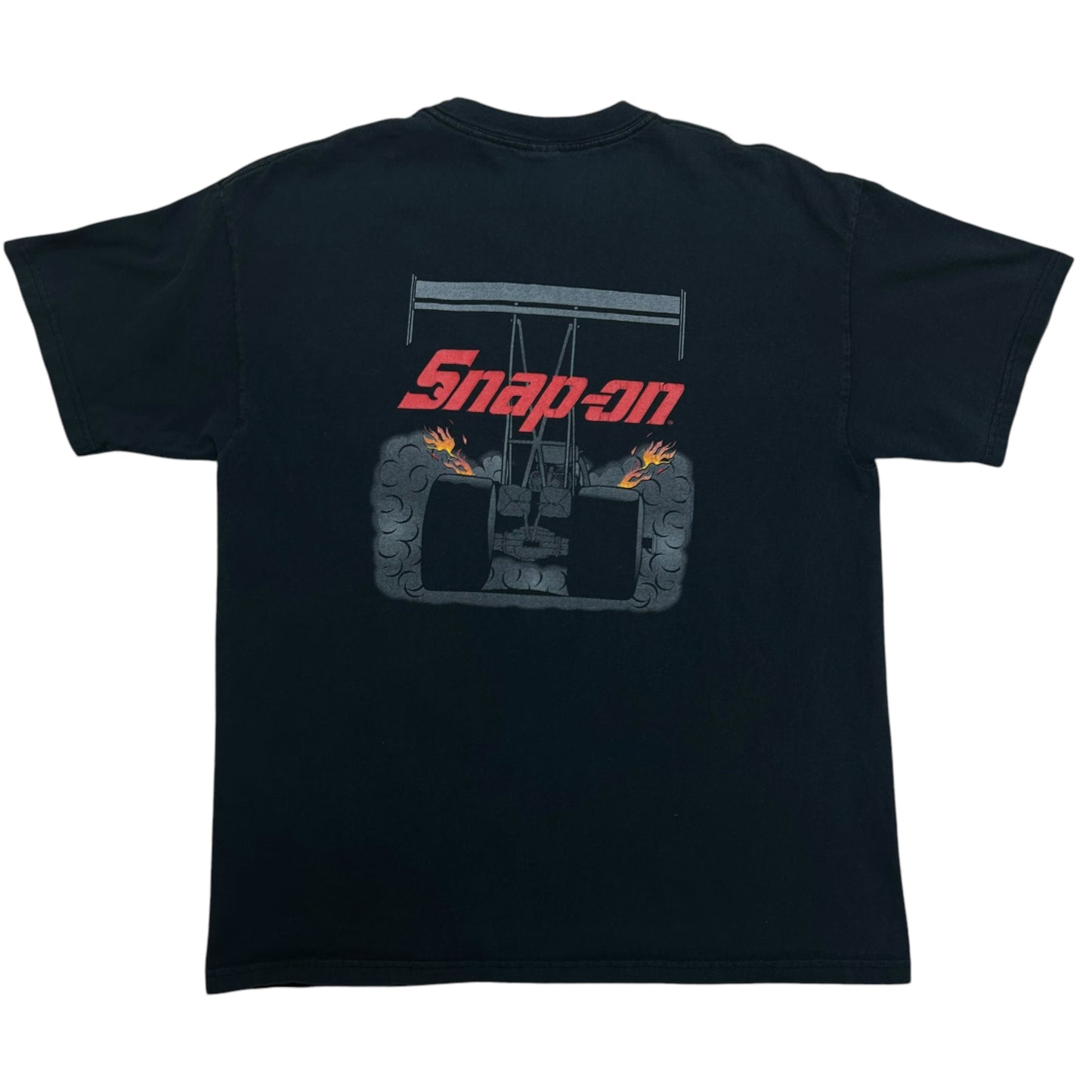 Late 2000s Snap-On Racing Black Graphic T-Shirt - Size XL