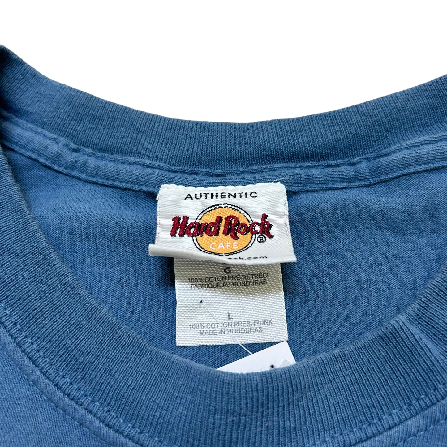 Y2K Hard Rock Cafe Detroit Dragon Logo Blue Graphic T-Shirt - Size Large