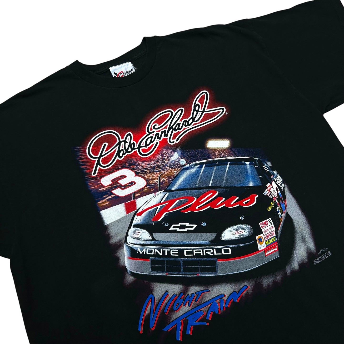 Vintage 1990s Dale Earnhardt “Night Train” Black Racing Black Graphic T-Shirt - Size XXL (Boxy Fit)