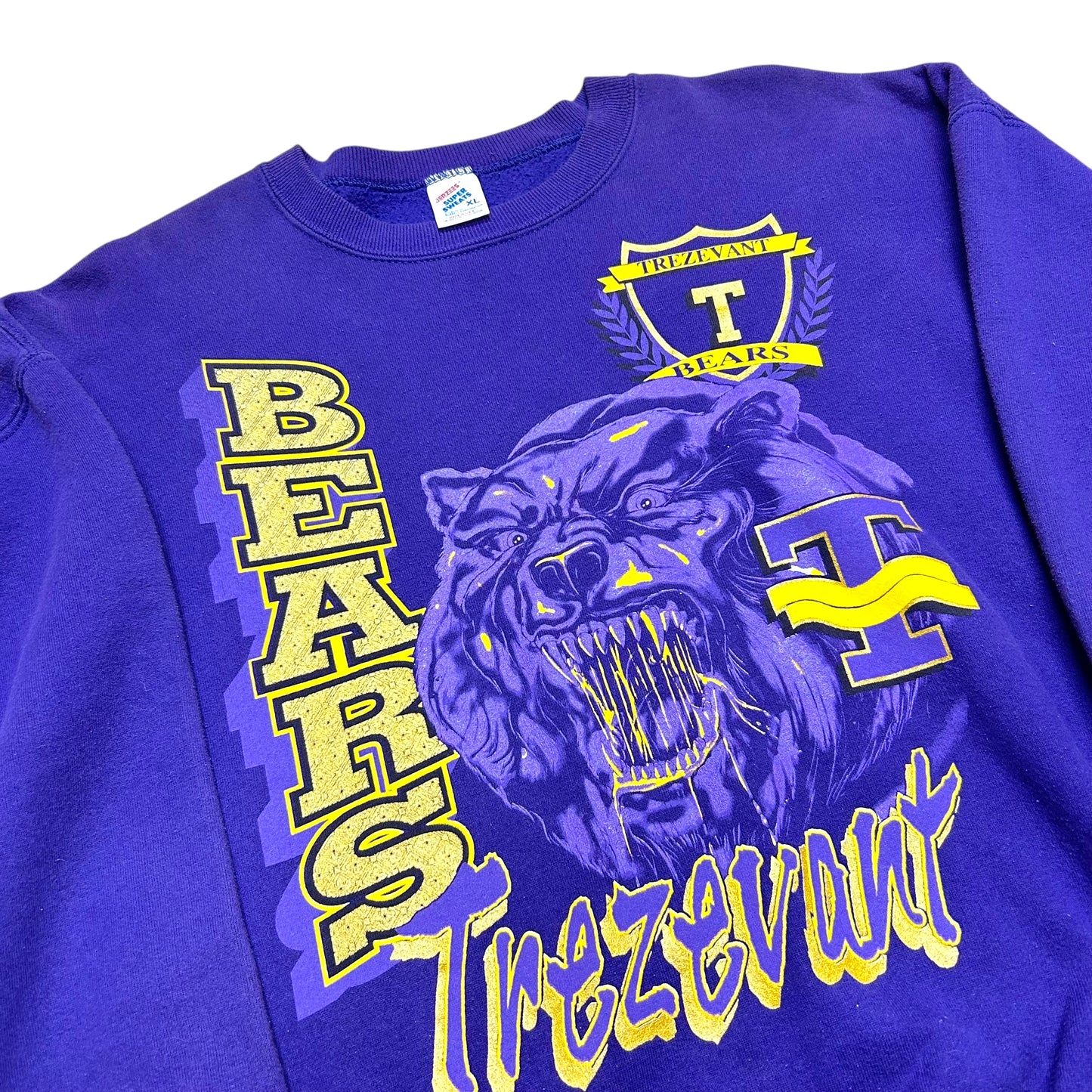 Vintage 1990s Trezevant Bears Purple Crewneck Sweatshirt - Size XL
