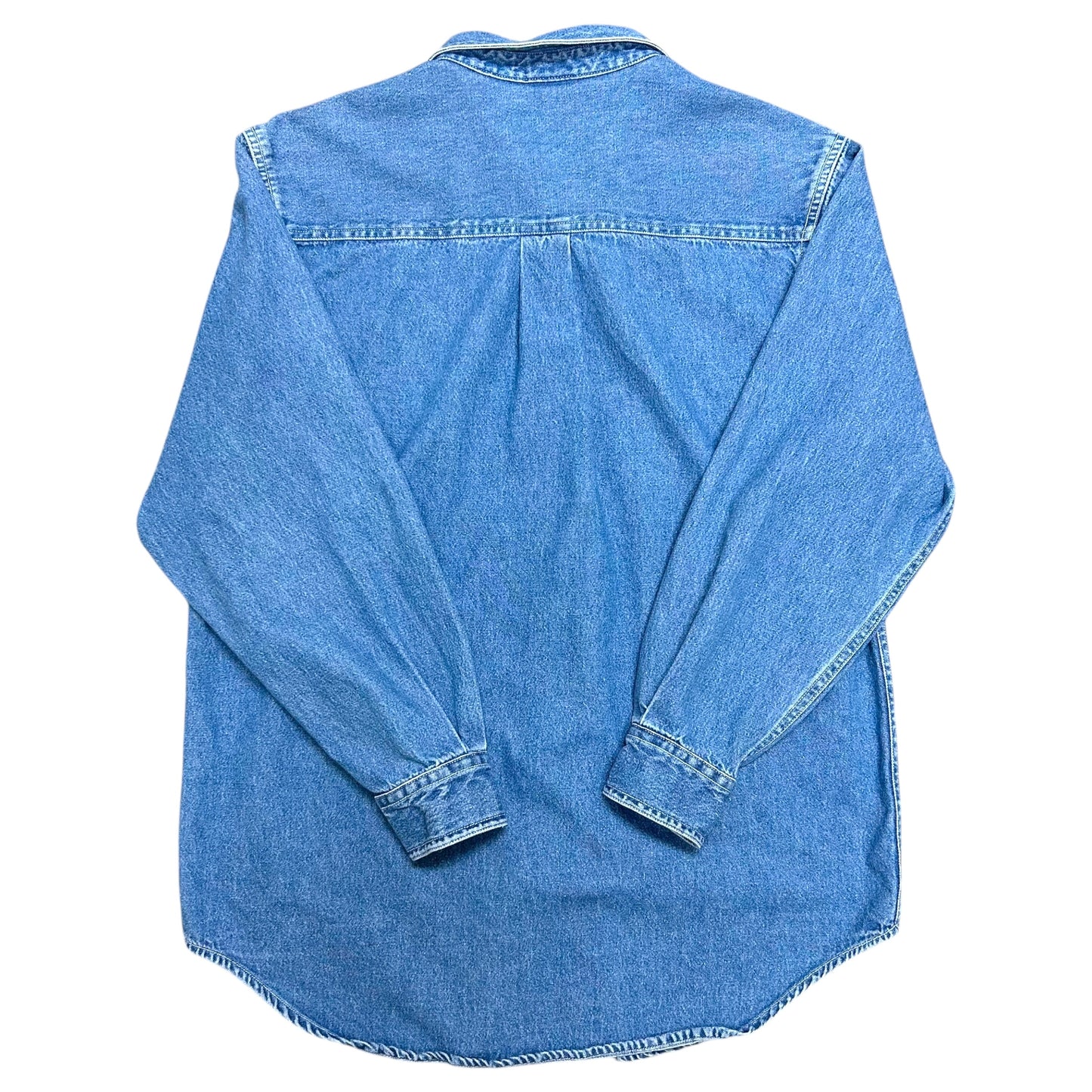 Early 2000s The Disney Store Mickey & Minnie Denim Collared Shirt - Size Medium