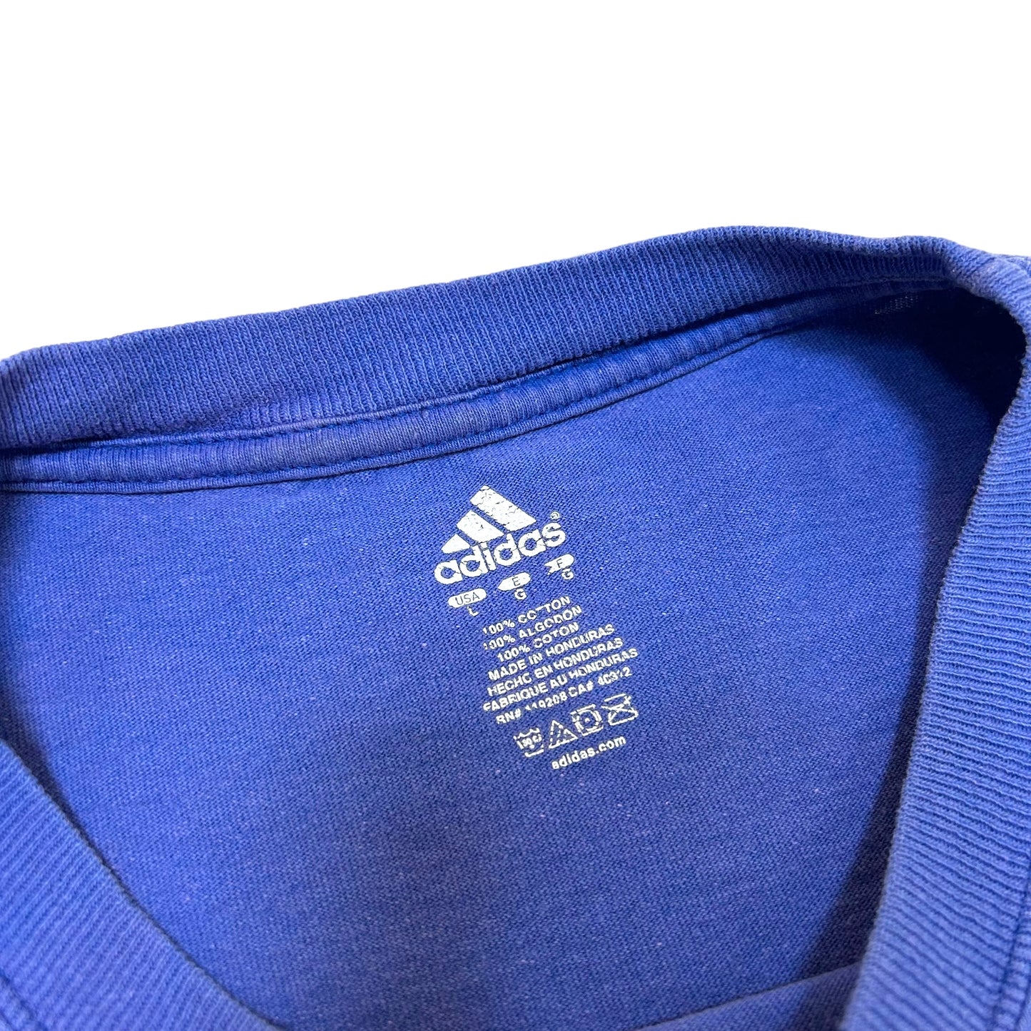 Late 2000s Adidas Denver Nuggets Rainbow Logo Royal Blue Graphic T-Shirt - Size Large