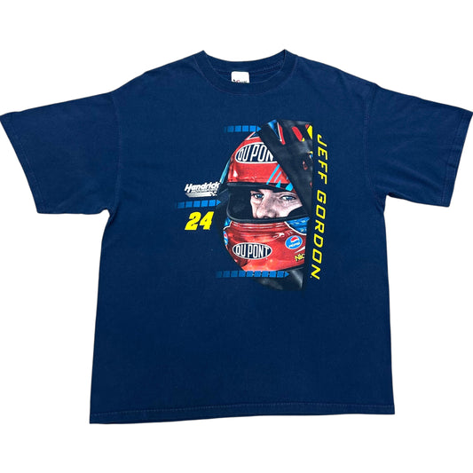 Late 2000s Jeff Gordon Navy Blue Racing Graphic T-Shirt - Size XL