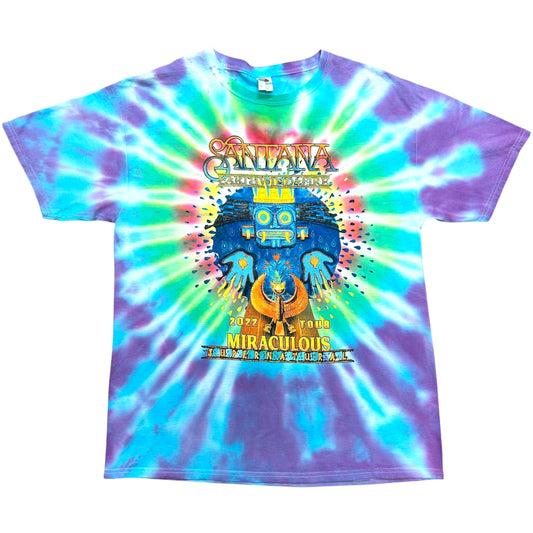 Modern Carlos Santana/Earth, Wind & Fire Purple/Blue Tie-Dye Tour T-Shirt - Size Large