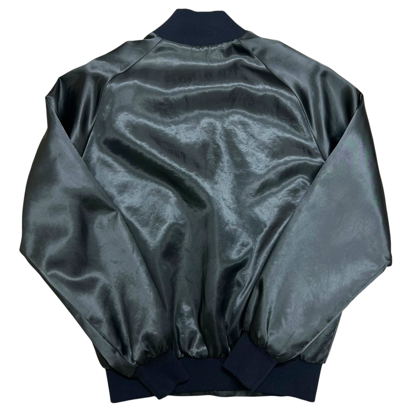 Vintage 1990s Trump Plaza Atlantic City Black Satin Bomber Jacket - Size Medium