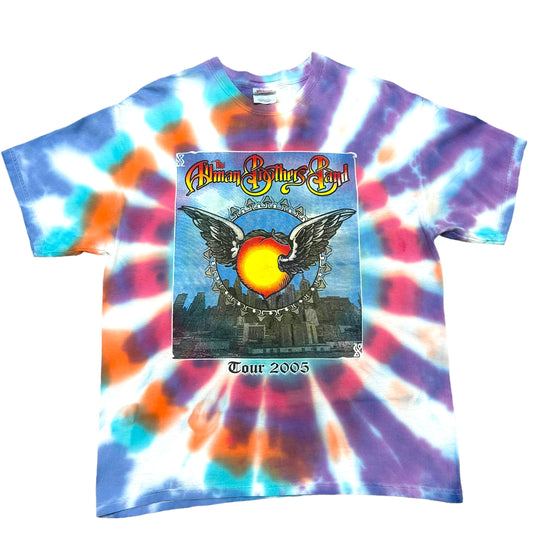Mid-2000s Allman Brothers Band Tour 2005 Tie-Dye Graphic T-Shirt - Size Large