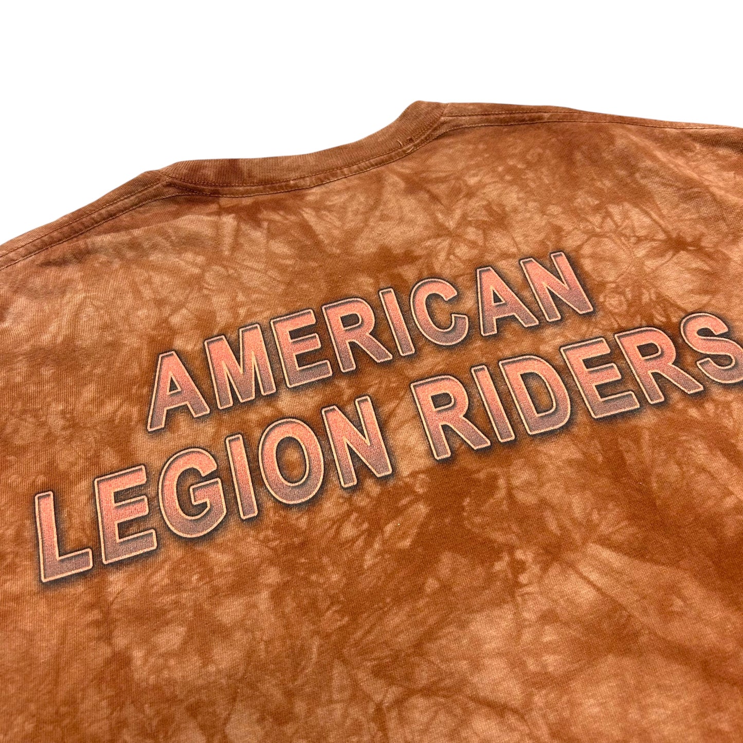Early 2010s The Mountain “American By Birth, Biker By Choice” Burnt Orange Tie-Dye Shirt - Size Large (Fits XL)