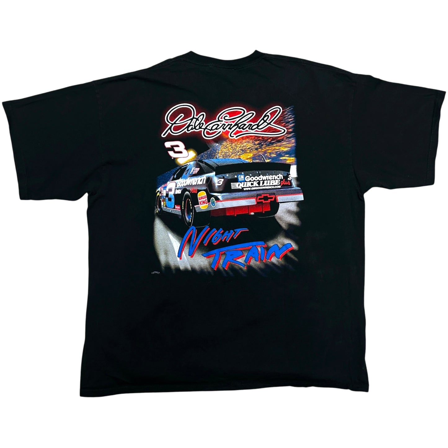 Vintage 1990s Dale Earnhardt “Night Train” Black Racing Black Graphic T-Shirt - Size XXL (Boxy Fit)