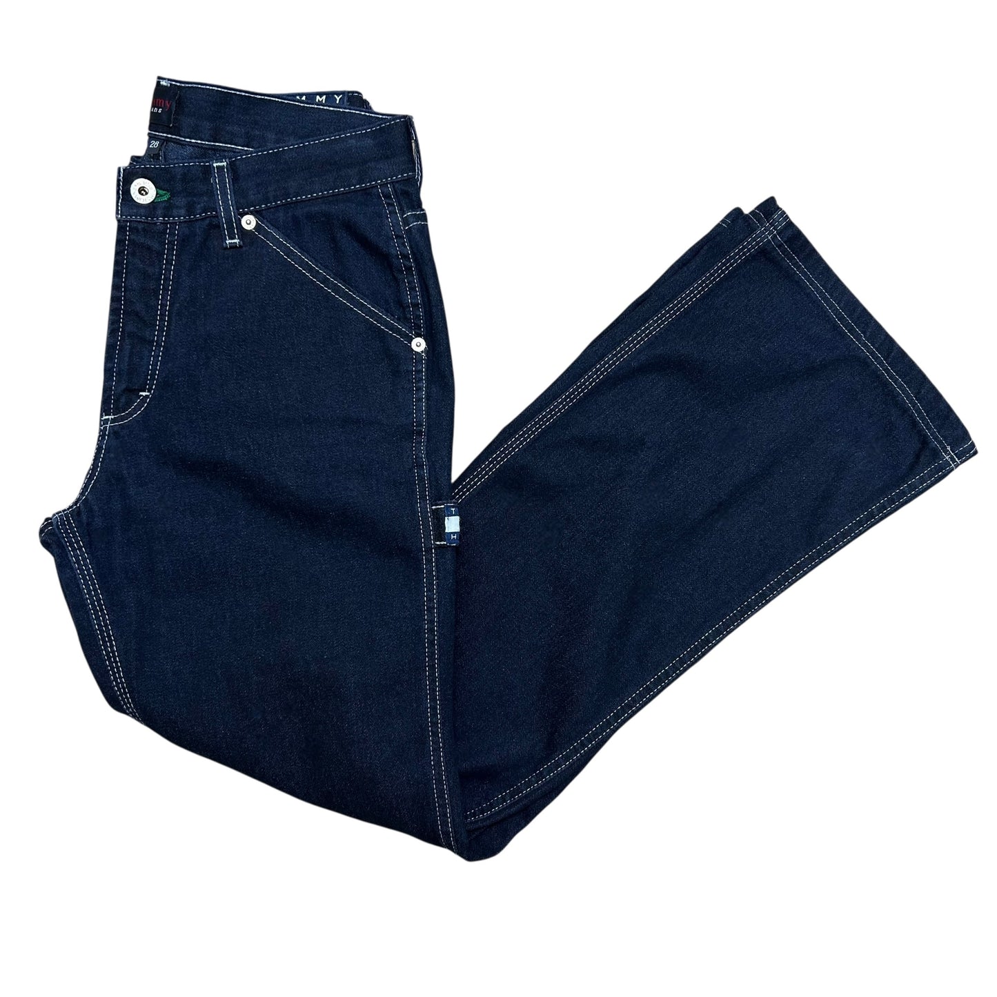 Early 2000s Tommy Jeans Dark Wash Tapered Fit Carpenter Jeans - Size 28” x 29”
