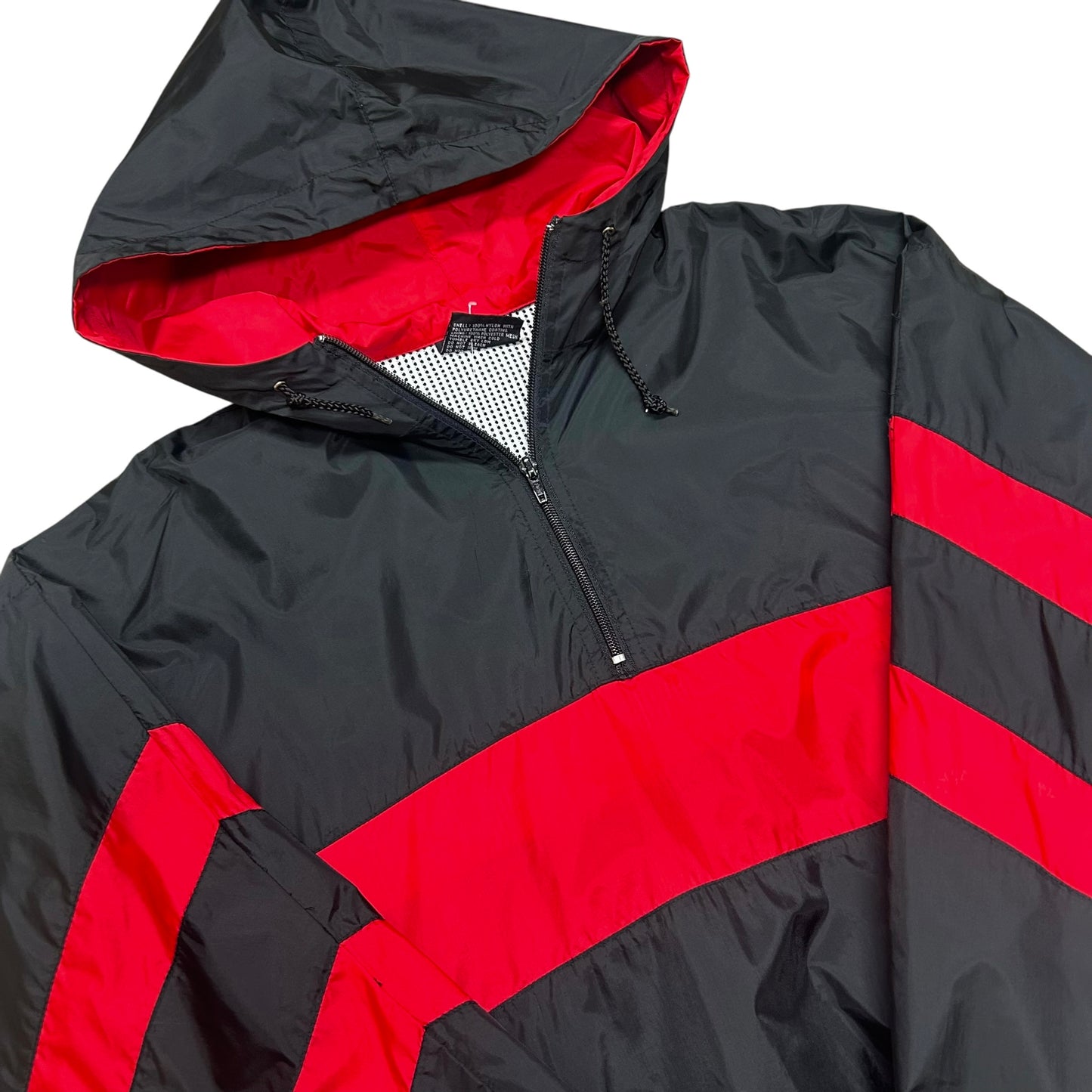 Early 2000s Eastbay Black/Red 1/4 Zip Windbreaker Jacket - Size Large