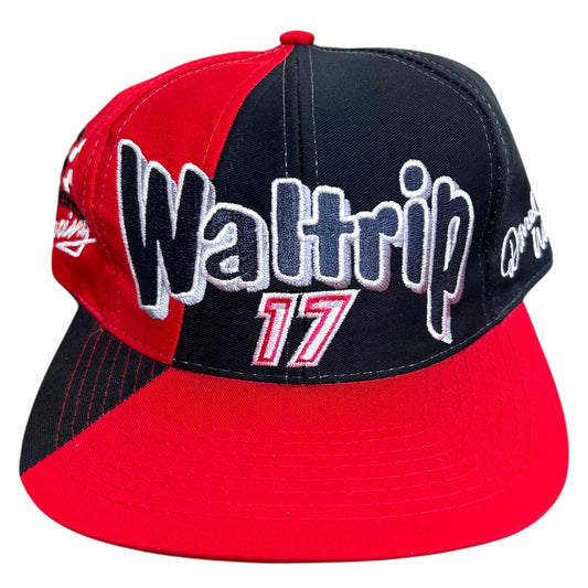NWOT Vintage 1990s Darrell Waltrip Black/Red Snapback Hat - One Size