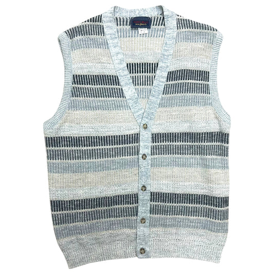 Vintage 1990s “Porto Bello” Grey Patterned Knit Vest - Size Large