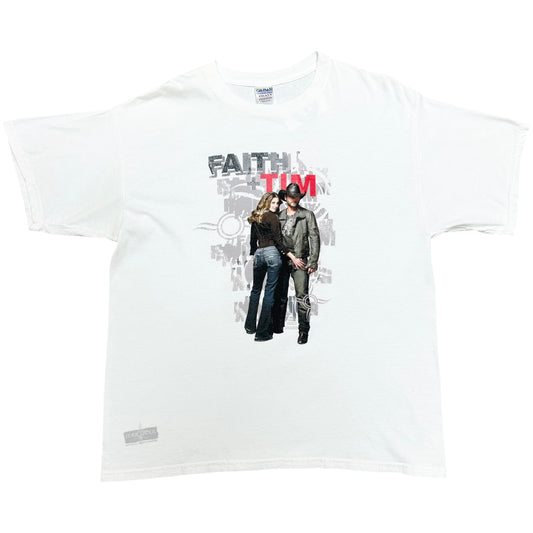 Mid-2000s Tim McGraw Faith Hill “Soul 2 Soul Tour” White Graphic T-Shirt - Size XL