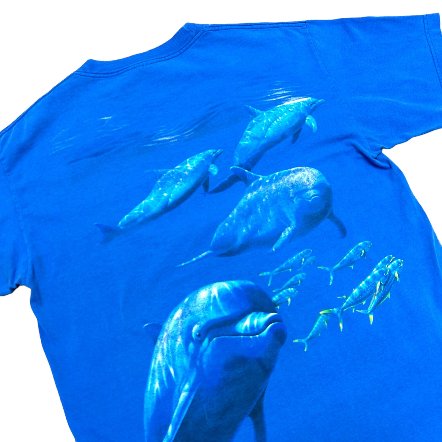 Vintage 1990s Blackbeard’s Cruises Blue Dolphins Wildlife Graphic T-Shirt - Size Large