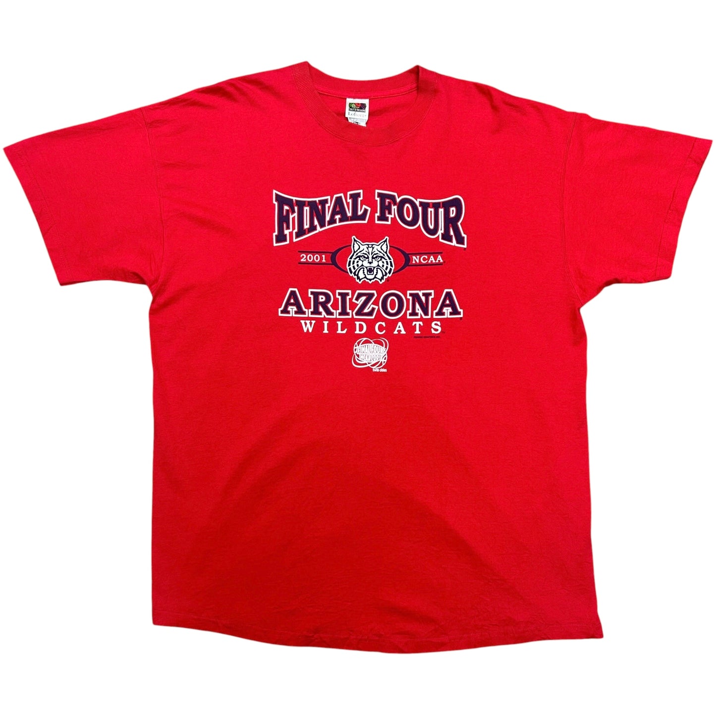 Early 2000s Arizona Wildcats Final Four Red Graphic T-Shirt - Size XXL