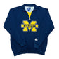 Vintage 1990s Starter Michigan Wolverines Navy Blue Lined Quarter-Zip Sweatshirt - Size XL