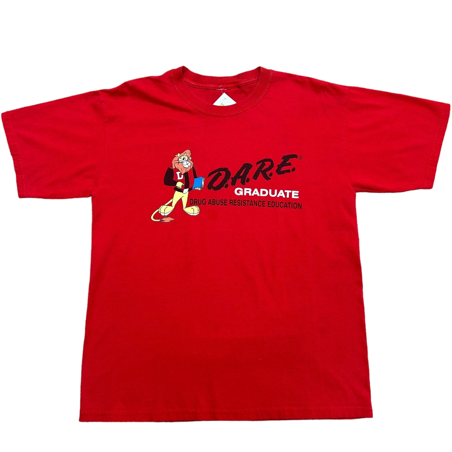 Vintage 1990s DARE Graduate Red Graphic T-Shirt - Size Large