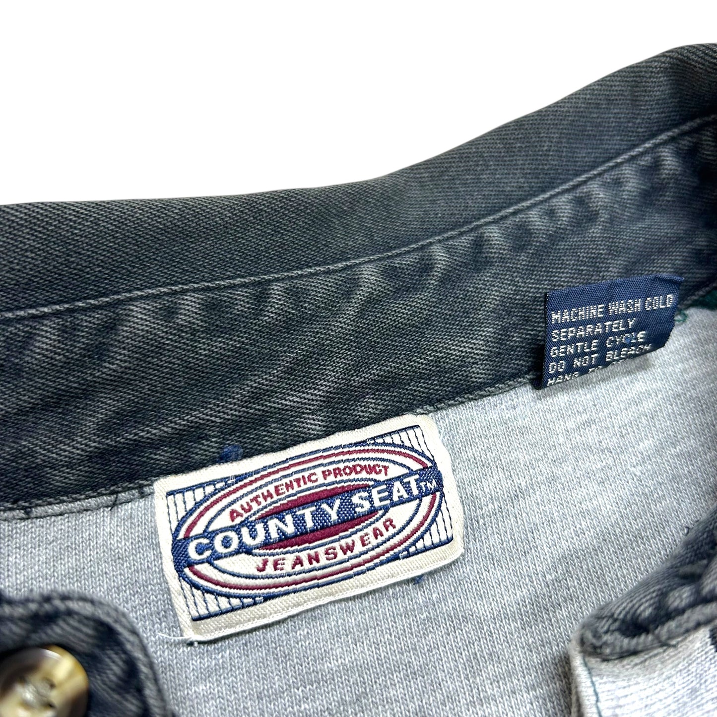 Vintage 1990s County Seat Jeanswear Vertical Striped Long Sleeve Collared Shirt - Size Large