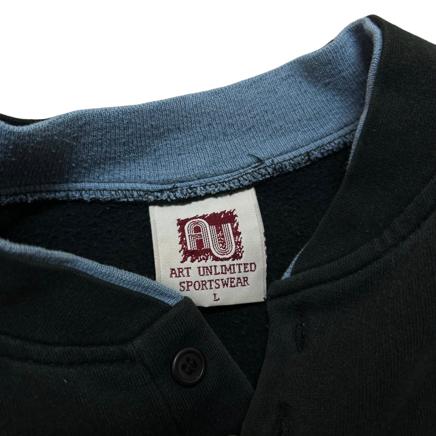 Vintage 1990s “Art Unlimited” Wolf Nature Graphic Black AOP Sweatshirt - Size Large (Fits M/L)
