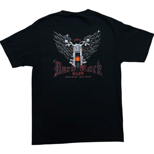 Mid-2000s Hard Rock Cafe Black Choppers Style Graphic T-Shirt - Size Medium
