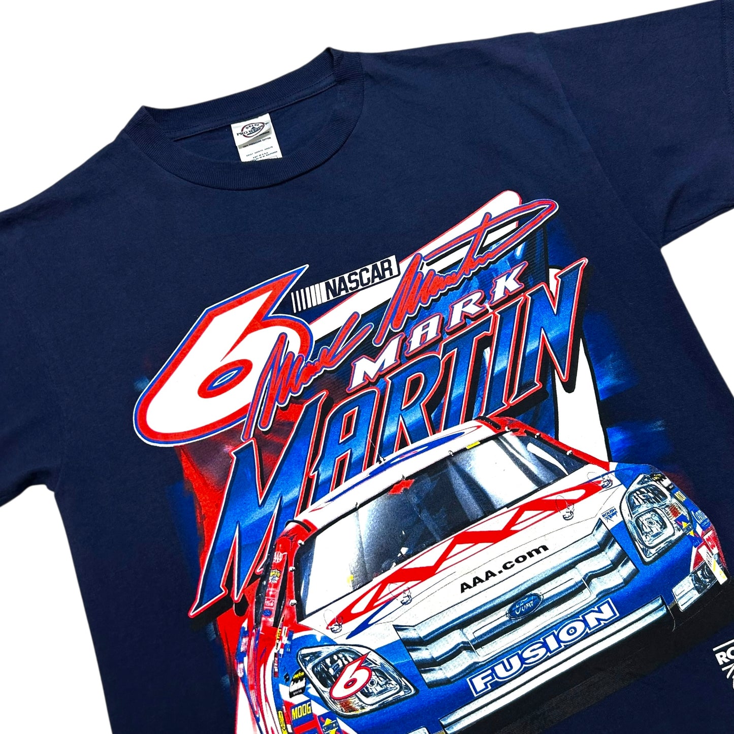 Early 2000s Mark Martin Roush Racing Navy Blue Graphic T-Shirt - Size Medium (Fits S/M)