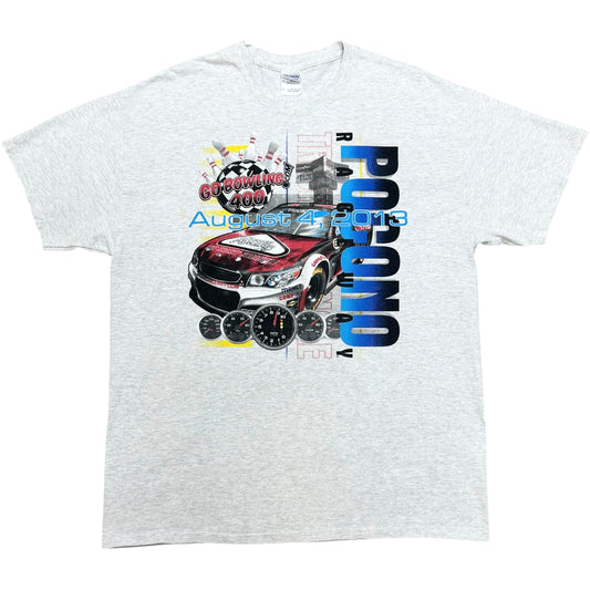 Early 2010s Pocono Raceway Grey Graphic T-Shirt - Size XL