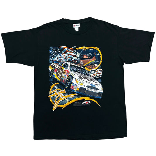 Late 2000s Dale Jarrett “100% American” Black Racing Graphic T-Shirt - Size XL