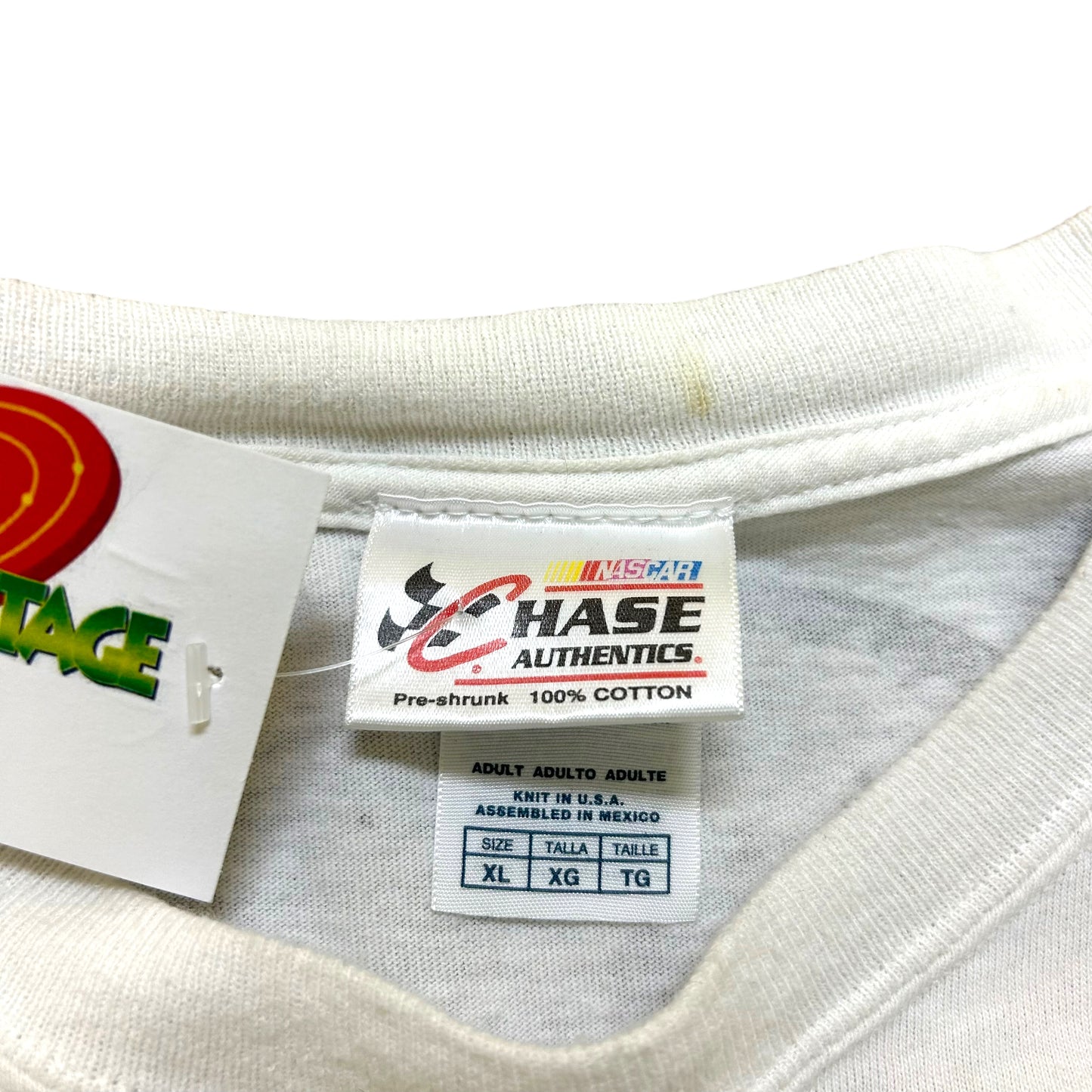 Y2K Dale Earnhardt Jr Amp Energy “Fuel Your Passion” NASCAR Racing White All Over Print Graphic T-Shirt - Size XL (Boxy Fit)