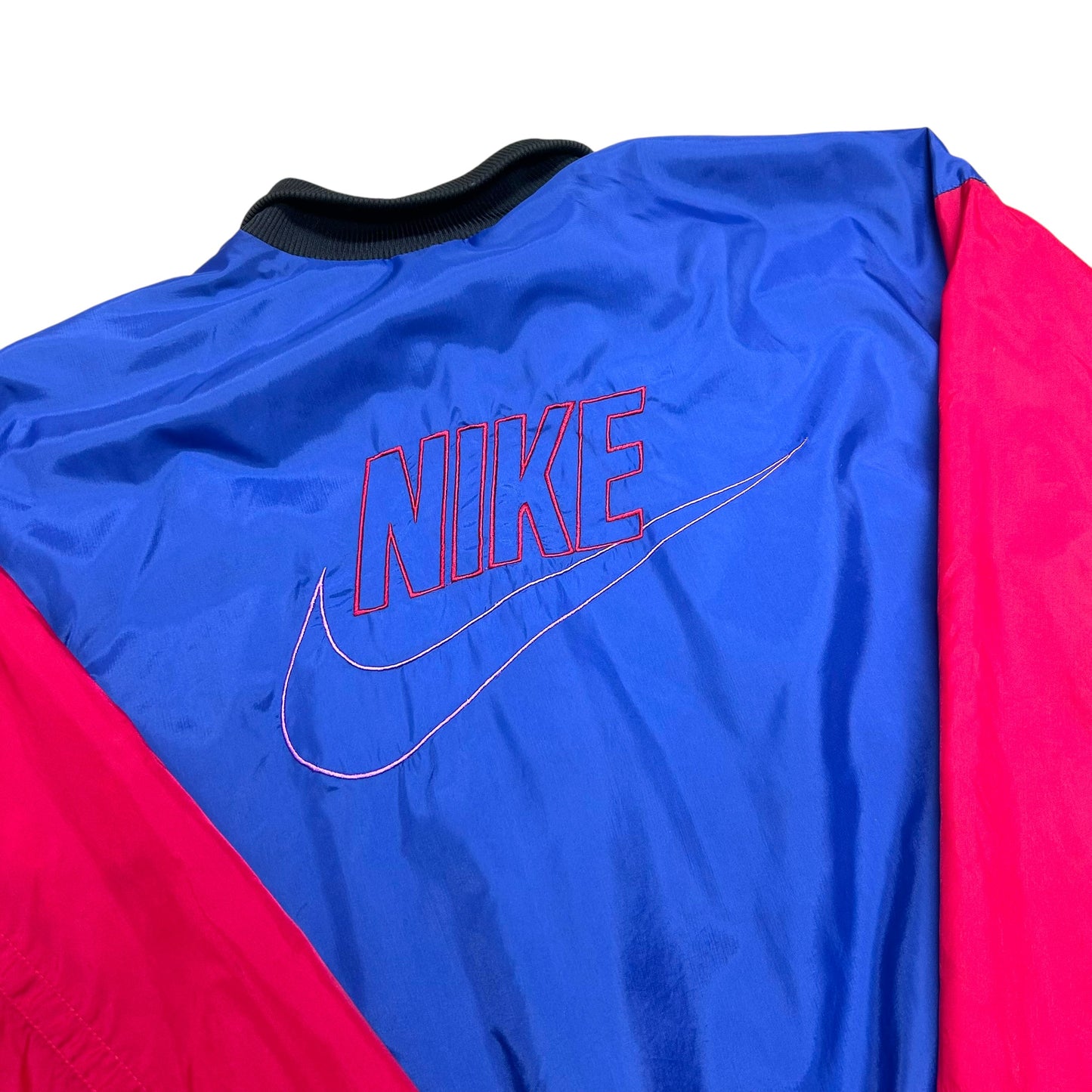 Vintage 1990s Nike Black/Red/Blue Full-Zip Windbreaker Jacket- Size Medium